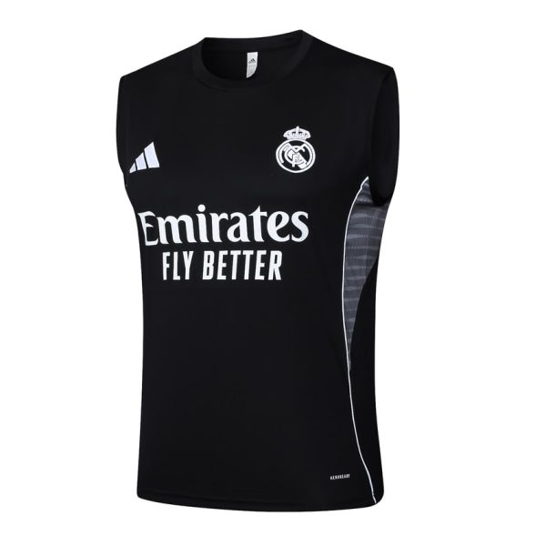 Camiseta corta negra oscura sin mangas del Real Madrid 2025-2026