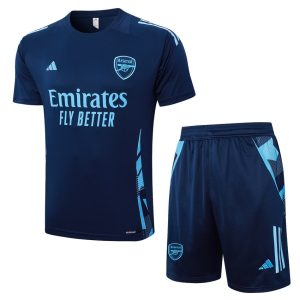 Conjunto de camiseta y pantalones cortos azul oscuro del Arsenal 2024-2025
