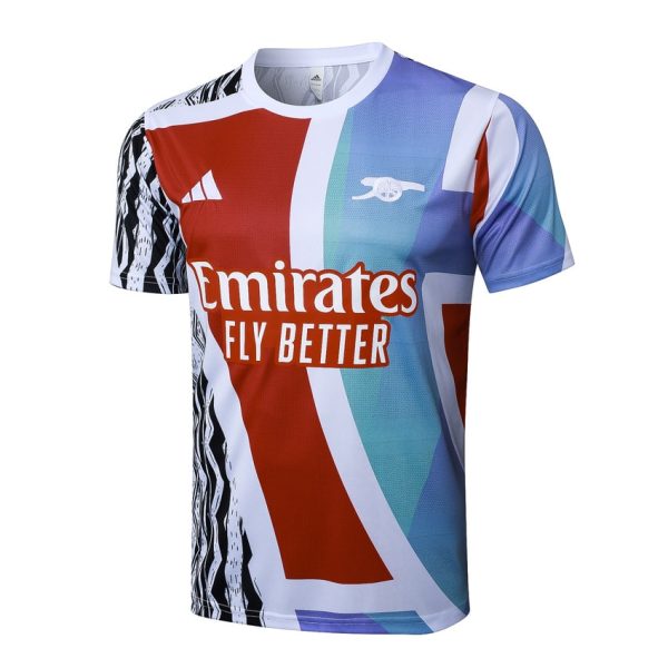 Camiseta y pantalón corto azul y rojo del Arsenal 2024-2025