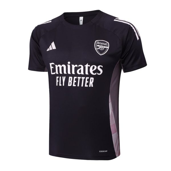 Camiseta y pantalón corto negro y beige del Arsenal 2024-2025