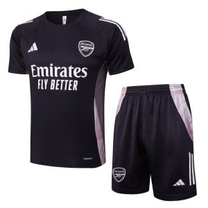 Camiseta y pantalón corto negro y beige del Arsenal 2024-2025