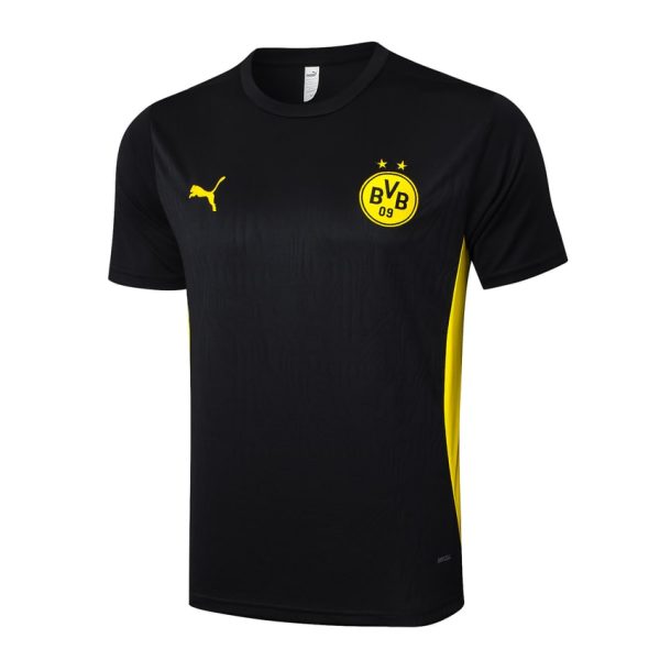 Conjunto de camiseta y pantalones cortos negros del Dortmund 2024-2025