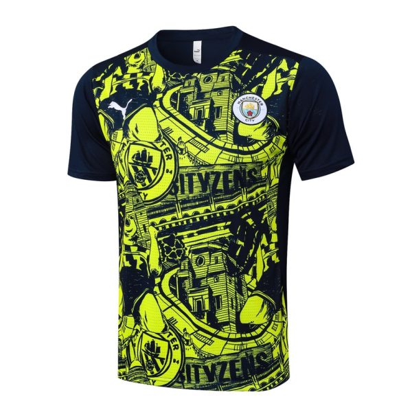 Camiseta corta amarilla y negra del Manchester City 2024-2025
