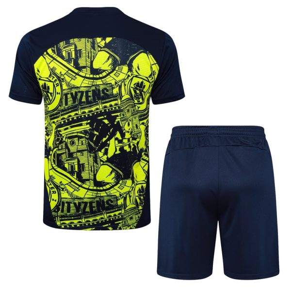 Camiseta corta amarilla y negra del Manchester City 2024-2025