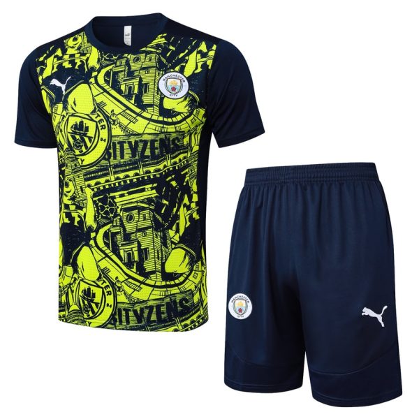 Camiseta corta amarilla y negra del Manchester City 2024-2025