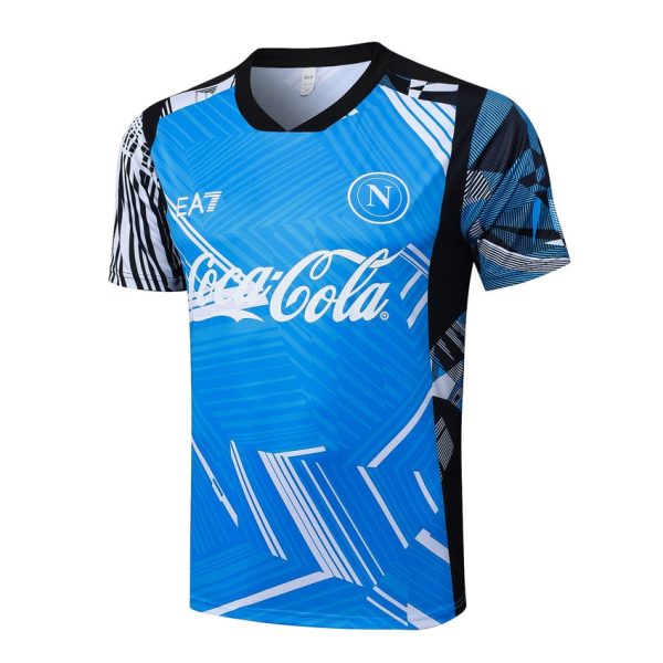 Conjunto de camiseta y pantalones cortos azul cielo de Nápoles 2024-2025