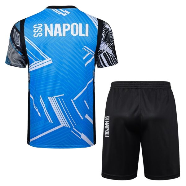 Conjunto de camiseta y pantalones cortos azul cielo de Nápoles 2024-2025