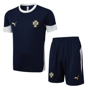 Conjunto de camiseta y pantalones cortos azul oscuro de Portugal 2024-2025