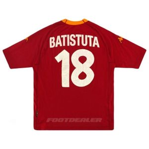 Camiseta de local de la AS Roma 2000 2001 Batistuta