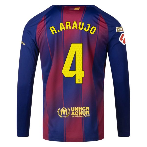 Camiseta Barça Local 2025 2026 Araujo Manga Larga La Liga