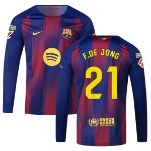 Camiseta Barça Local 2025 2026 De Jong Manga Larga La Liga