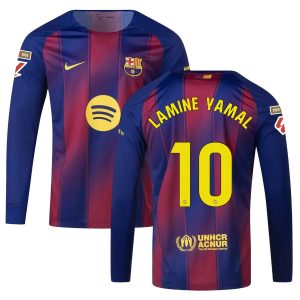 Camiseta Barça Local 2025 2026 Lamine Yamal Manga Larga La Liga