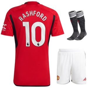 2023-24 RASHFORD MANCHESTER UNITED HOME KIDS KIT JERSEY