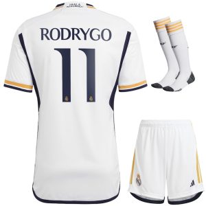2023 2024 RODRYGO REAL MADRID HOME KIDS KIT JERSEY