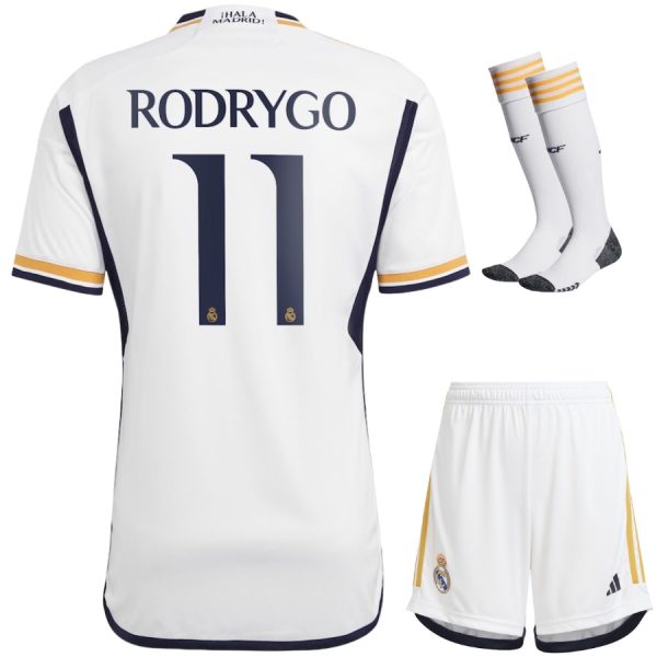 2023 2024 RODRYGO REAL MADRID HOME KIDS KIT JERSEY