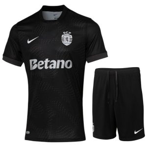 Camiseta de visitante del Sporting para niños 2025-2026, negra