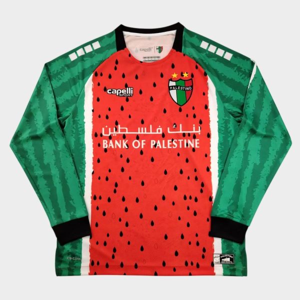Camiseta de manga larga roja de la tercera equipación de Palestina CL 2025-2026
