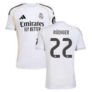 Camiseta local del Real Madrid 2025-2026 de Rudiger