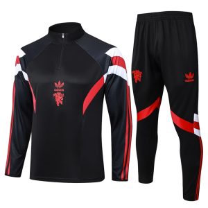 Chándal de entrenamiento del Manchester United 2024-2025 negro y rojo